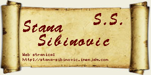 Stana Sibinović vizit kartica